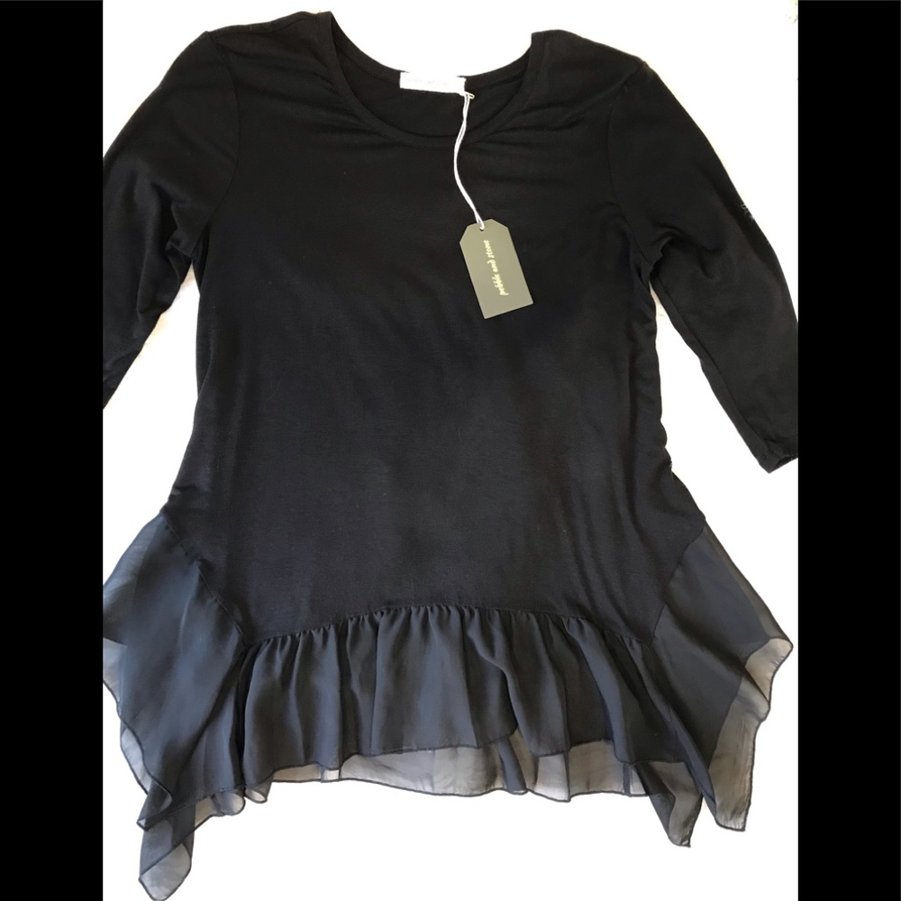 Anthropologie Ruffle Hem Tunic Top